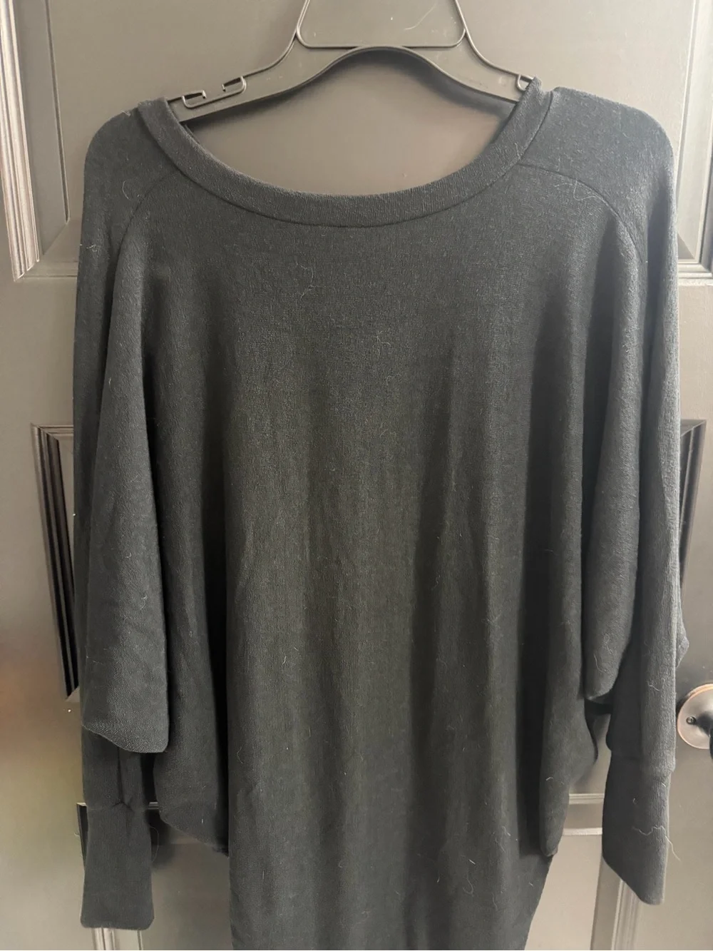 GO Couture Black Layered Dolman Sleeve Hi-Low Tunic Top Small Made USA